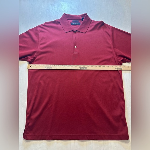 Hathaway Premium Pima Cotton Polo Men’s Size L Maroon Short Sleeve 100% Cotton - Picture 3 of 8